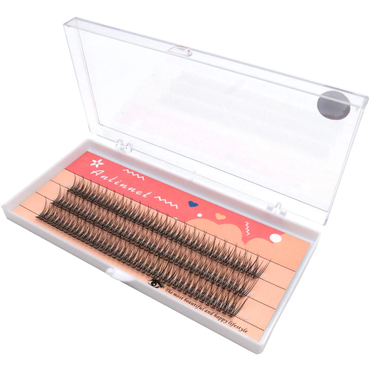 120 Pcs/Box Premium Mink Individual Dovetail Eyelash Extension Natural 3D Cluster Eyelashes Professional Makeup Flared Lashes