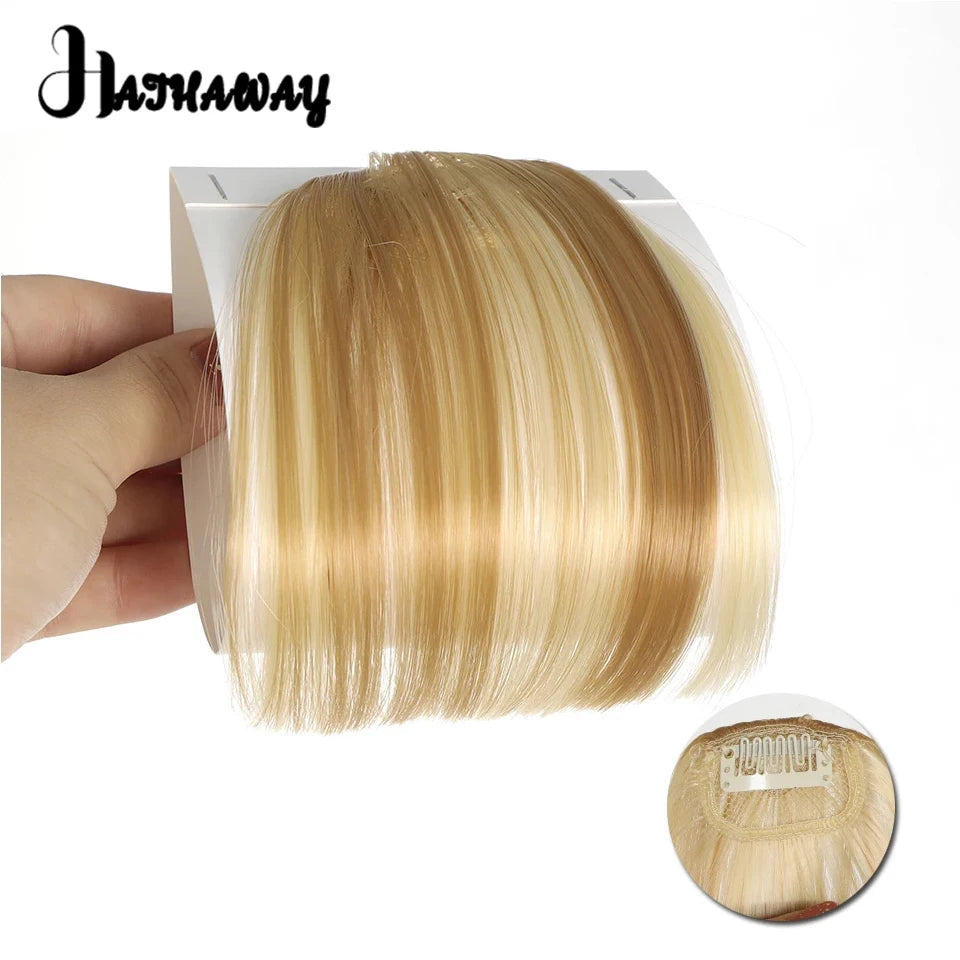 Synthetic Straight bangs  Air bangs Hair Extension Natural Hair Bangs For Women False Bang Black Daily Brown Woman Daily Wear