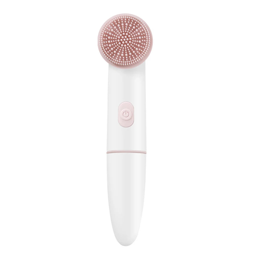 Electric Facial Cleanser Waterproof Vibrating Face Cleaning Brush 2 Speed Face Deep Washing Massaging Device Battery Powered