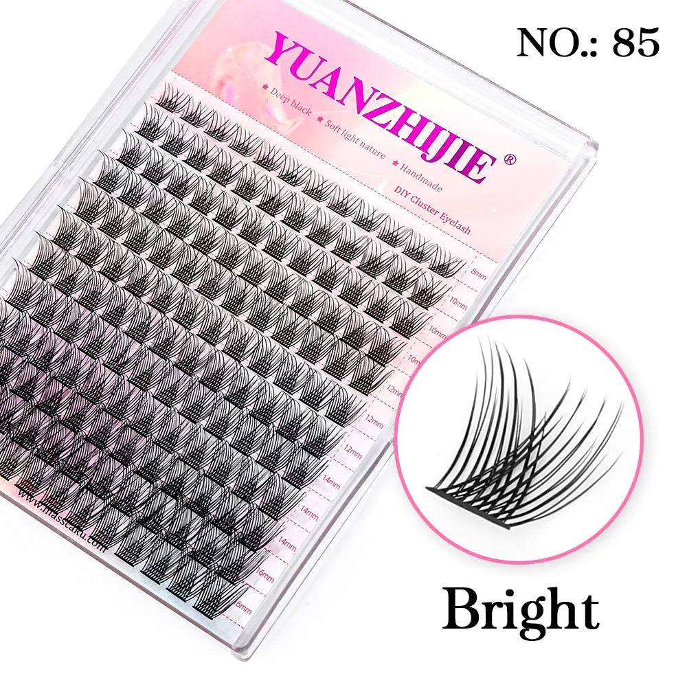 12Lines YUANZHIJIE Segmented Faux Individual Eyelashes Kit lash Strip Easy to Makeup at Home High-end Quality Lashes Extension