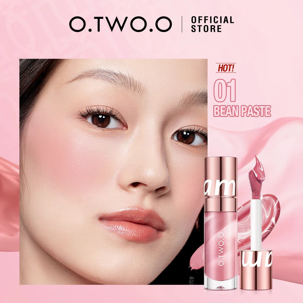 O.TWO.O Liquid Blush Face Blusher Moisturizing Long Lasting Natural Silky Weightless Matte High Pigment Matte Blush Face Makeup