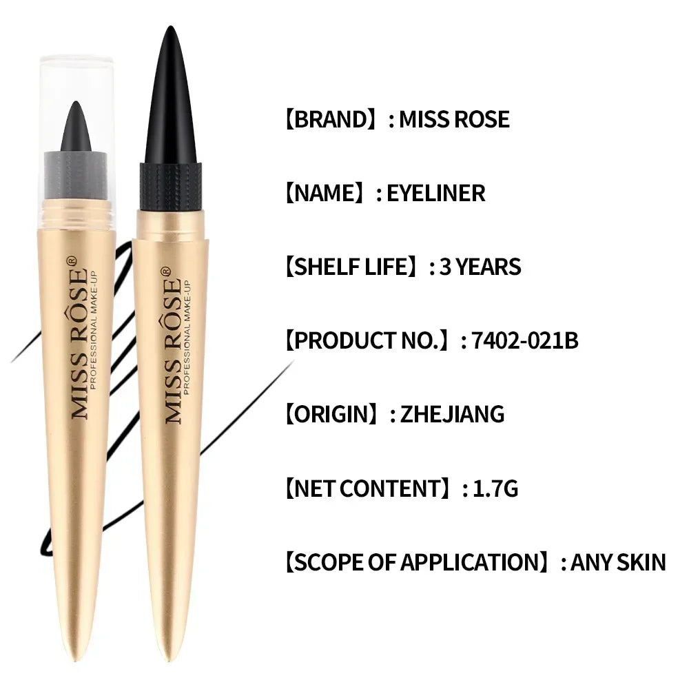 Miss Rose Beauty Black Colorful Intense Waterproof Eyeliner Pencil Makeup Long-Lasting Non Smudge Eyleliner Gel Pen Cosmetics