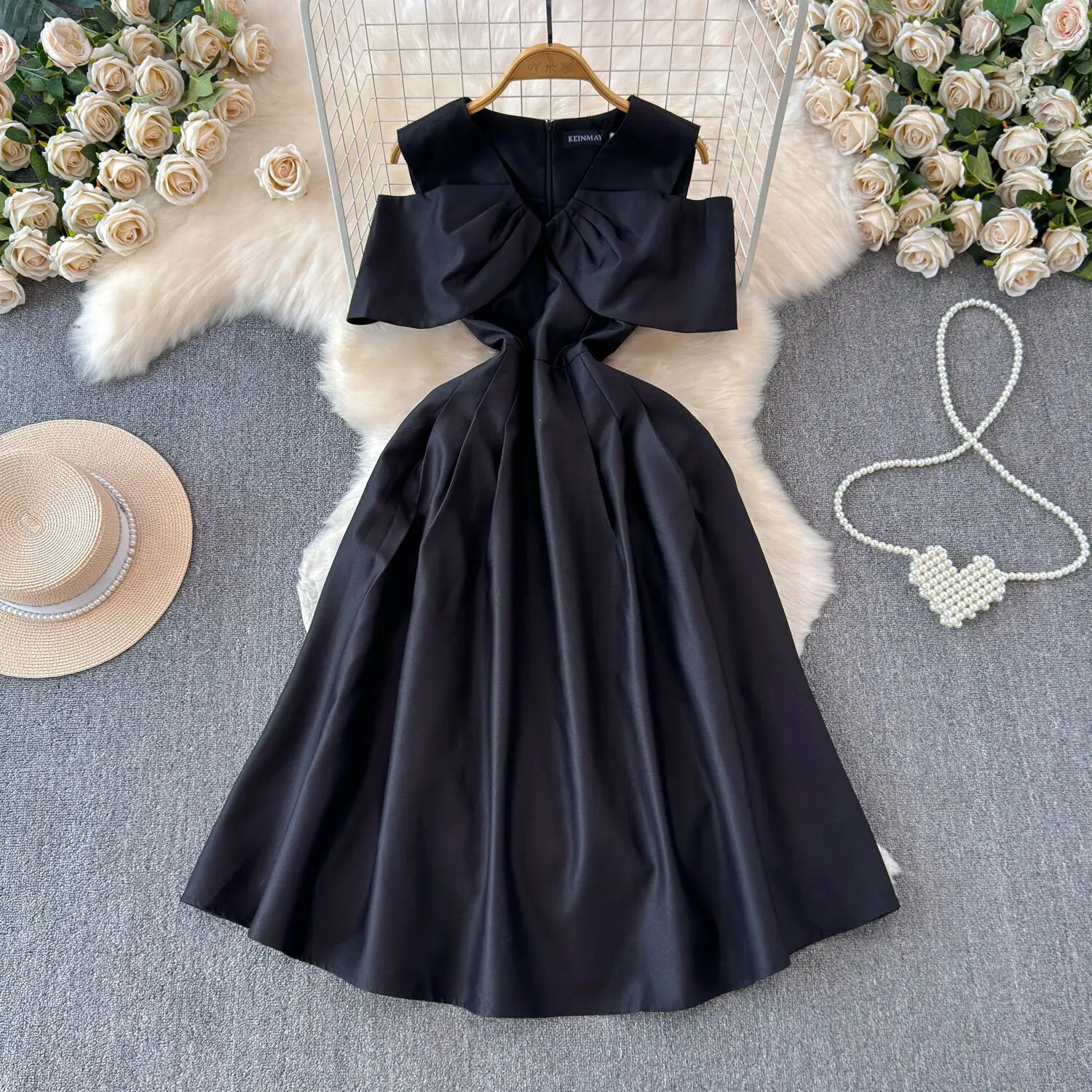 Summer Evening Prom Long Dresses Women Formal Occasions Off Shoulder Solid Bow Empire Birthday Wedding A-Line Party Vestidos