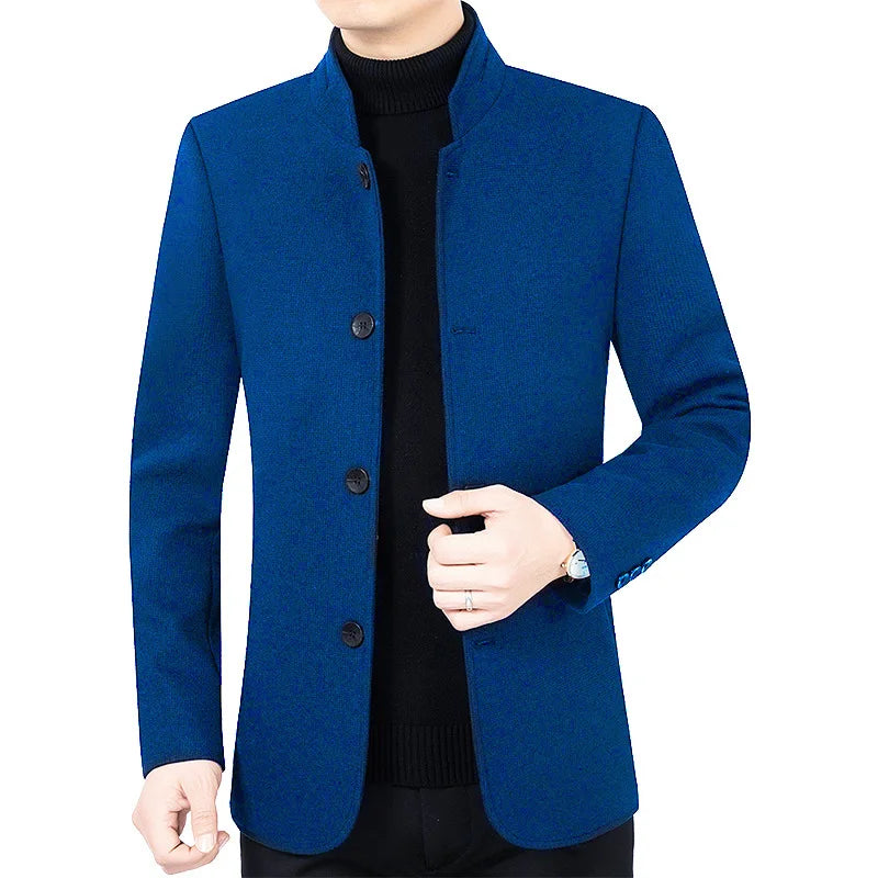 New Autumn Men Woolen Blazers Jackets Business Casual Suits Coats Woolen Blends Male Slim Fit Blazers Suits Coats Men's Clothing