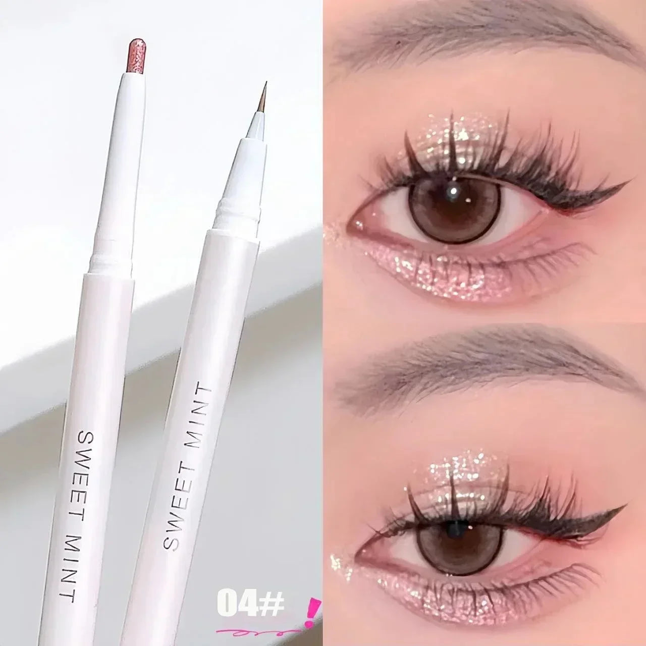 Double-end Eyeliner Lying Silkworm Pen 2-in-1 Quick Dry Eye Liner Pencil Matte Glitter Brown Highlighter Stick Makeup Cosmetics