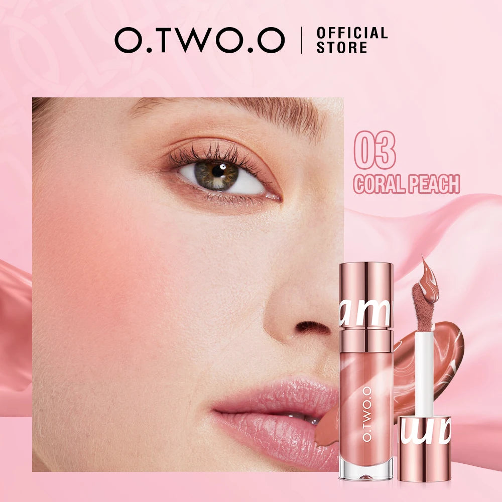 O.TWO.O Liquid Blush Face Blusher Moisturizing Long Lasting Natural Silky Weightless Matte High Pigment Matte Blush Face Makeup