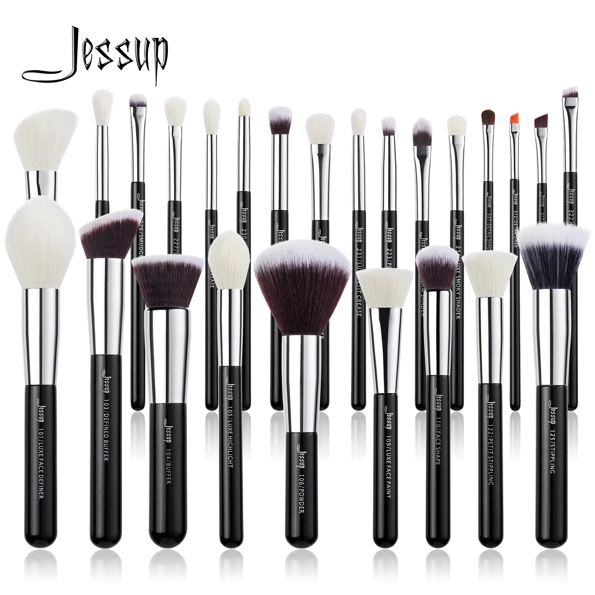 Jessup Makeup brushes 15- 25pcs Make up Brush set Professional Natural Synthetic Foundation Powder Contour Blending Eyeshadow