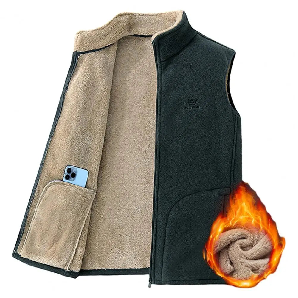 Plus Size Cashmere Men Sleeveless Vest Jackets Fashion Wool Male Cotton-Padded Coats Warm Waistcoats Clothing 4XL