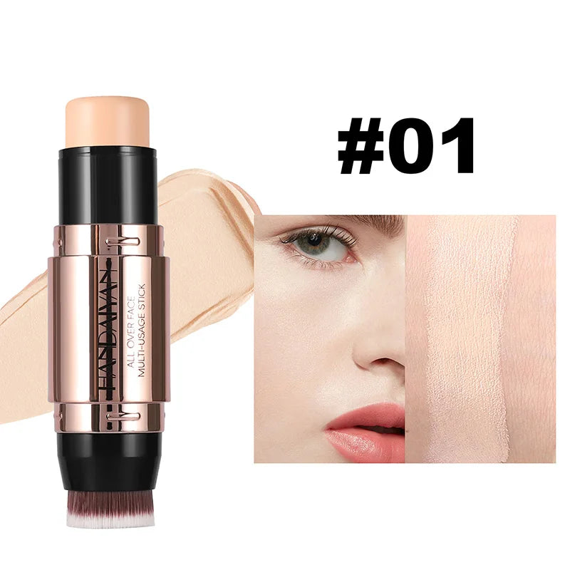 Double-head Face Bronzer Contour Stick Cream Makeup Light Dark Shadow Lasting Concealer Facial Brighten Contouring With Brush