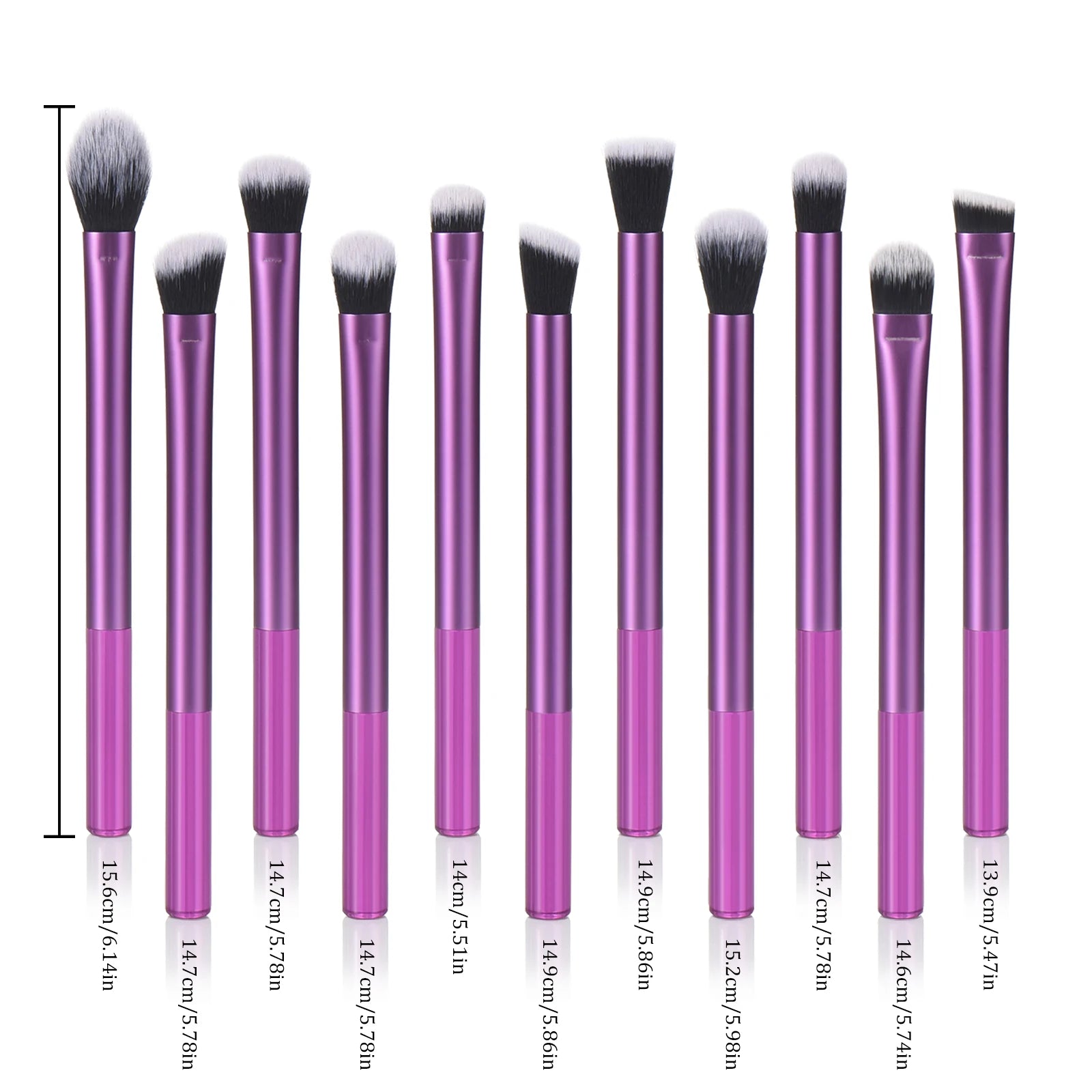 KOSMETYKI Makeup Brush Set - Premium Synthetic Foundation, Powder, Contour, Eyeshadow & Brow Brushes With Translucent Handles