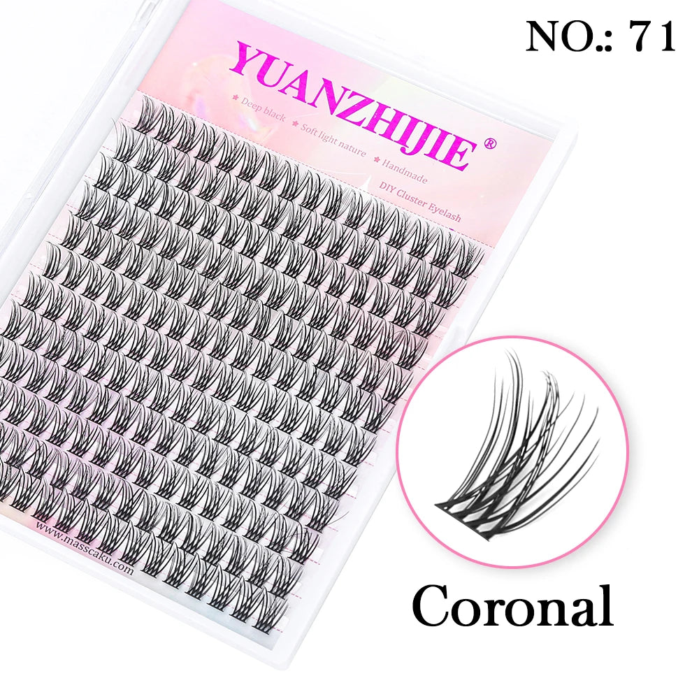 12Lines YUANZHIJIE Segmented Faux Individual Eyelashes Kit lash Strip Easy to Makeup at Home High-end Quality Lashes Extension