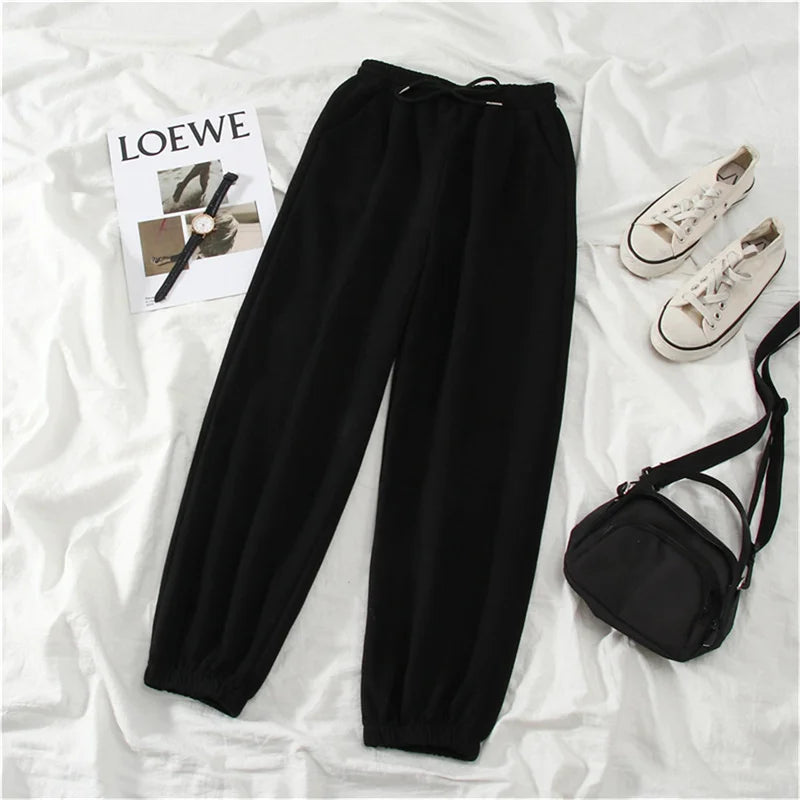 Gray women Sweatpants Autumn New Baggy Fashion Oversize Sports Pants Black winter thick Joggers Streetwear Trousers