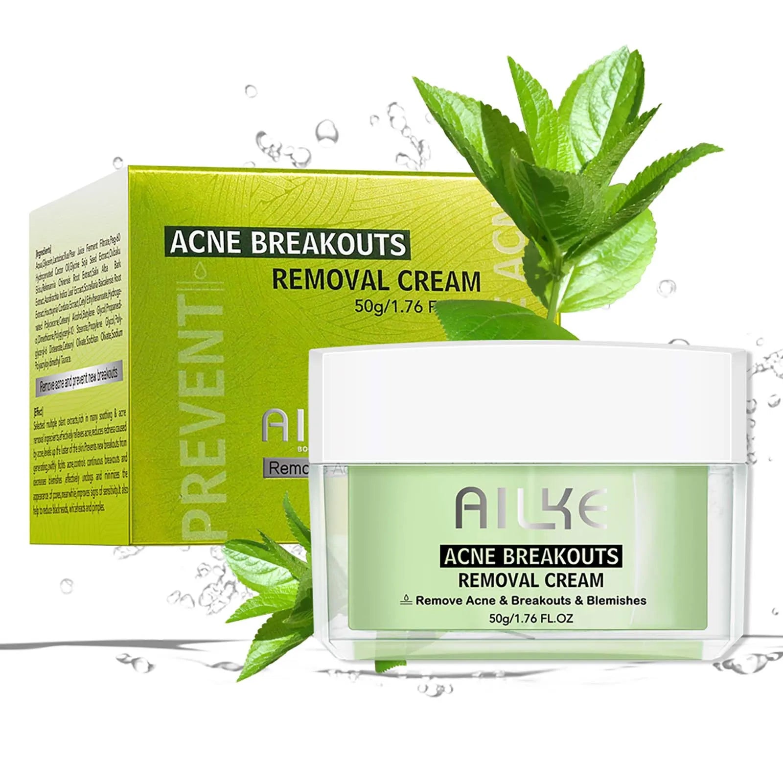 AILKE Organic Anti-Acne Cleansing Face Care Set, Smooth Skin, Reduce Pimples, Spots, Prevent Breakout