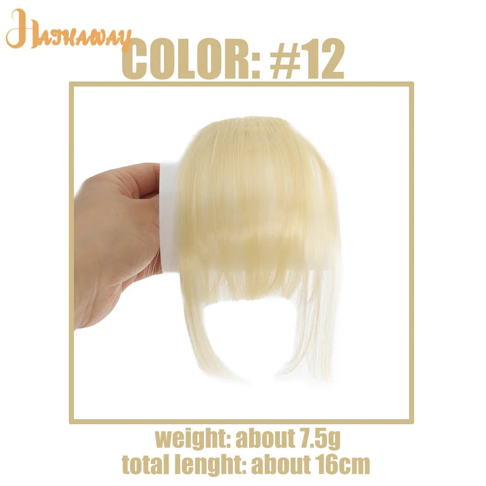 Synthetic Straight bangs  Air bangs Hair Extension Natural Hair Bangs For Women False Bang Black Daily Brown Woman Daily Wear