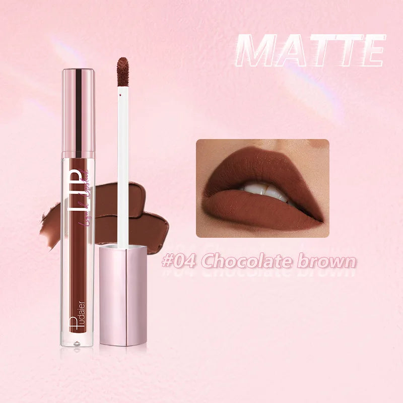 12 Colors Matte Lip Gloss Waterproof Long lasting Non-Stick Lip Glaze Non-Fade Makeup Lipstick for Women.