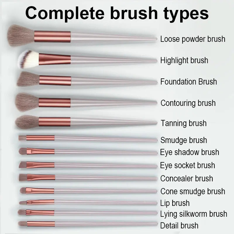 13Pcs Makeup Brushes Set Soft Fluffy Cosmetics Foundation Blush Powder Eyeshadow Kabuki Blending Makeup Brush Beauty Tools