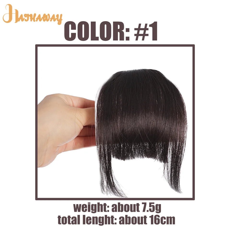 Synthetic Straight bangs  Air bangs Hair Extension Natural Hair Bangs For Women False Bang Black Daily Brown Woman Daily Wear