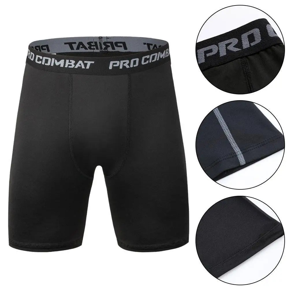 Sports Men Leggings Male Fitness Pants Elastic Compression Tights Gym Running Training Shorts Quick Drying Bottoming Shorts