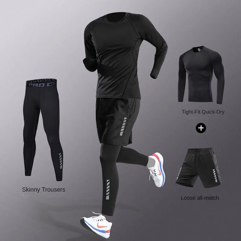 Men's Ice Fiber Quick-Dry Running & Fitness Full Set/Suit Tracksuit For Marathon, Training & Cycling，Jogging,Gym， sweatpants