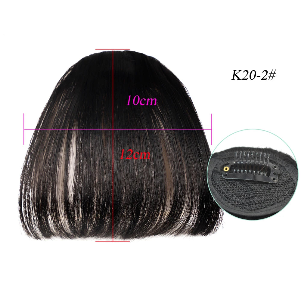 Synthetic Air Bangs Natural Short Brown Black Fake Hair Fringe Extension 1 Clip In Hairpieces Accessories For Women Girl