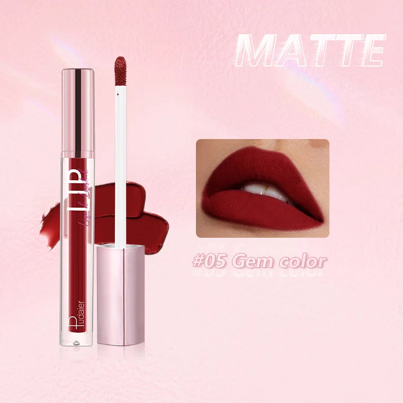 12 Colors Matte Lip Gloss Waterproof Long lasting Non-Stick Lip Glaze Non-Fade Makeup Lipstick for Women.