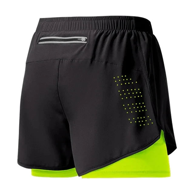 2024 Running Shorts Sportswear 2 in 1 Training Short Pant Summer Double-deck Beach Homme Jogging Clothing Gym Sport Shorts Men