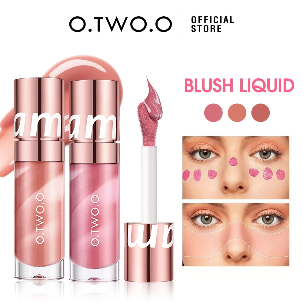 O.TWO.O Liquid Blush Face Blusher Moisturizing Long Lasting Natural Silky Weightless Matte High Pigment Matte Blush Face Makeup