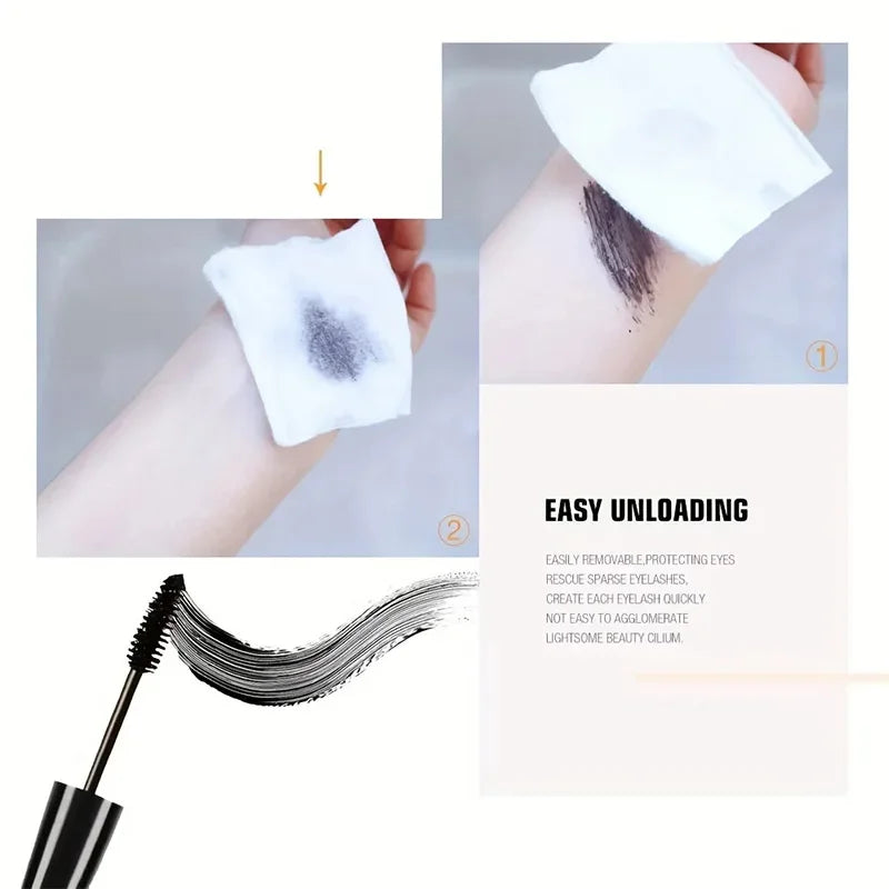 4d Waterproof Mascara Thicken Lengthen Curling Liquid Fiber Eyeblack Long Lasting Makeup Natural Black Professional Eyelash