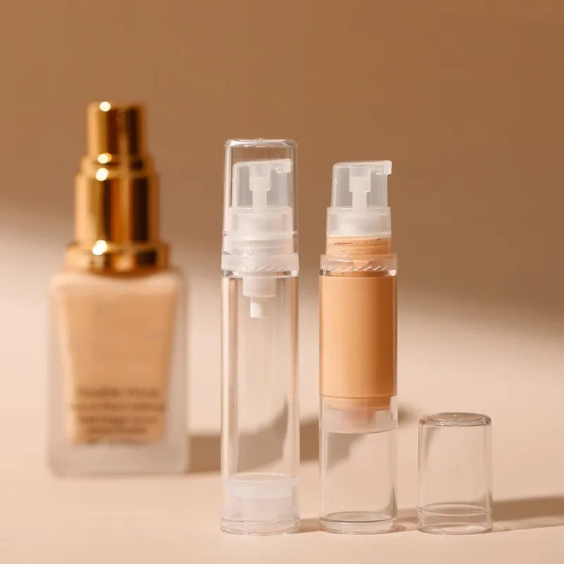 5/10/15ml Vacuum Bottle Press Liquid Foundation Lotion Eye Cream Empty Refillable Bottle Cosmetic Container Portable Makeup Tool