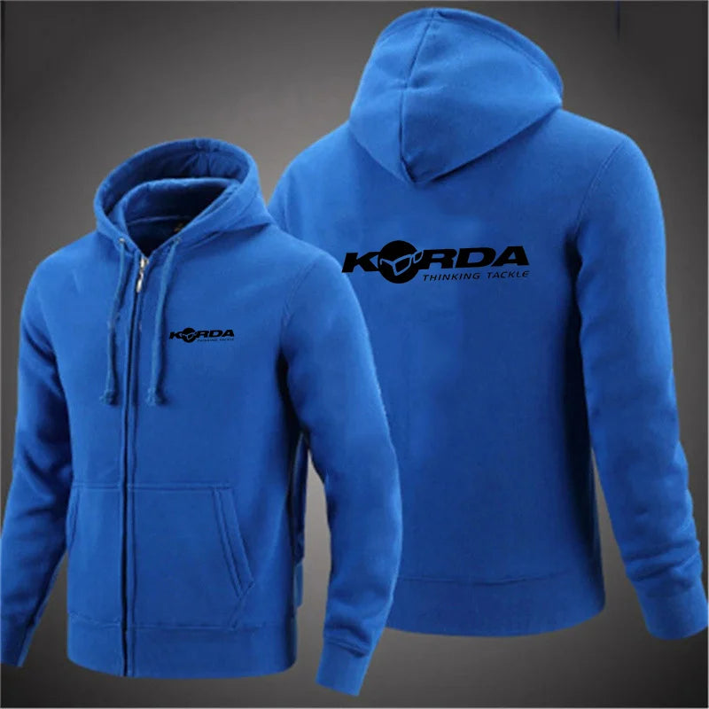 2024 Men's Korda Inspired Tribute Casual Zipper Hoodies Coats Fishing Carp Sweatshirts Jacket Tracksuit Fashion Comfortable Tops