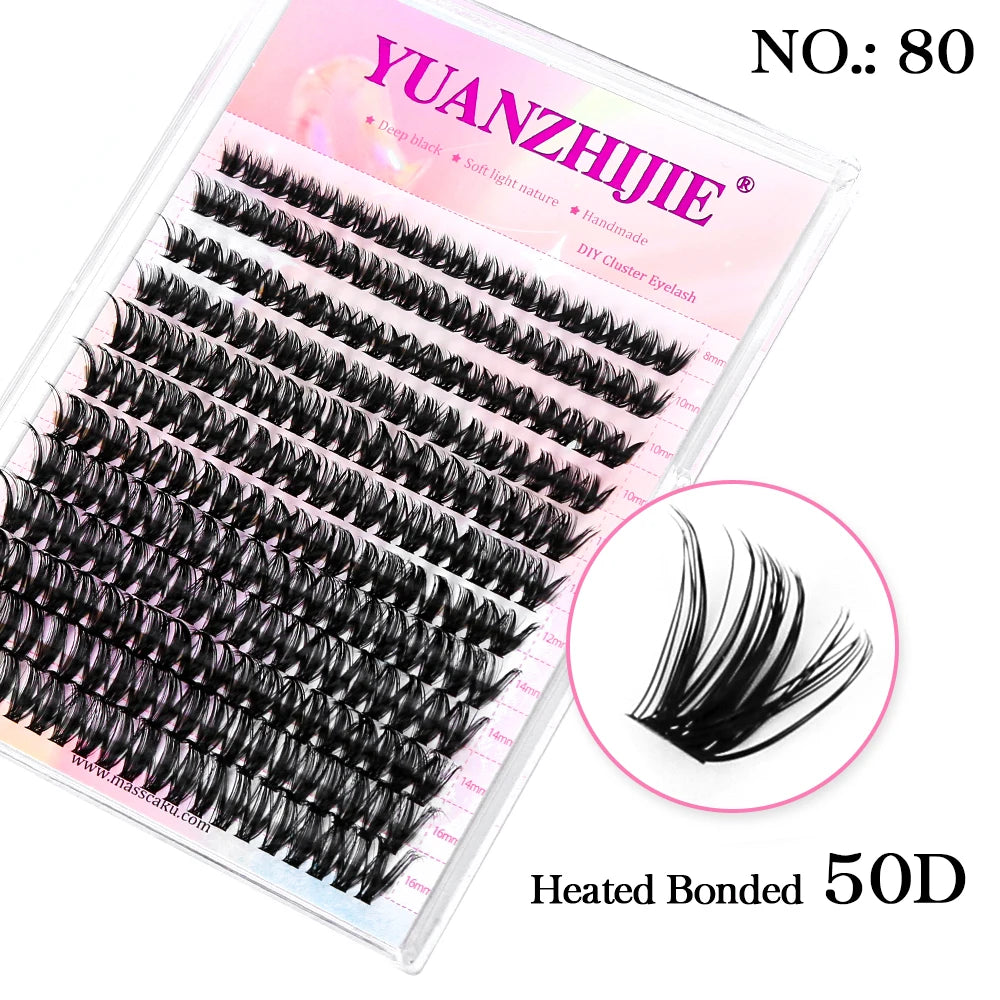 12Lines YUANZHIJIE Segmented Faux Individual Eyelashes Kit lash Strip Easy to Makeup at Home High-end Quality Lashes Extension