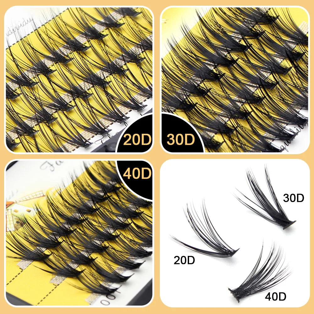 Moonlily Soft Mink 20D/30D/40D Lashes Cluster Eyelash Extension Natural Long 3D Volume Effect Faux Bunche Individual Makeup