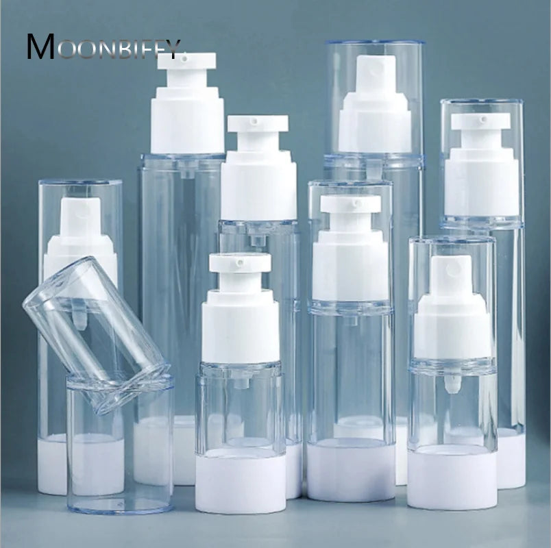 1pc Portablere Plastic Airless Vacuum Pump Toiletry Travel Bottles Makeup Cosmetics for Cream Gel Moisturizers Lotion Bottle