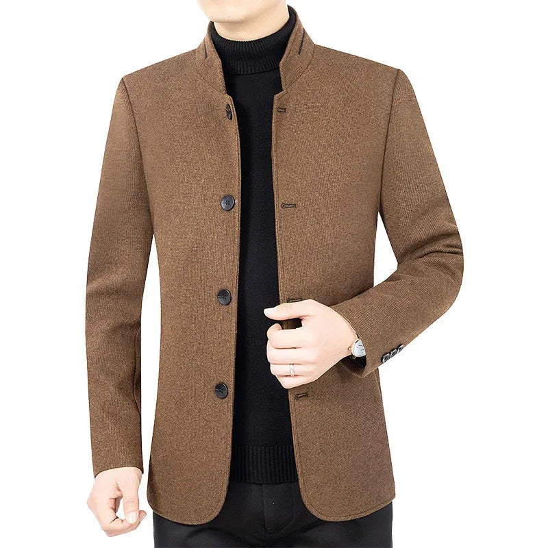 New Autumn Men Woolen Blazers Jackets Business Casual Suits Coats Woolen Blends Male Slim Fit Blazers Suits Coats Men's Clothing