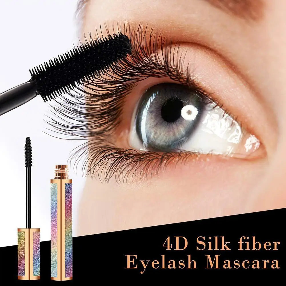 Black Color Mascara Lengthens Silk Fiber 4d Mascara Cosmetics Long Lash Extension Waterproof Eyelashes Lasting Makeup J9z5