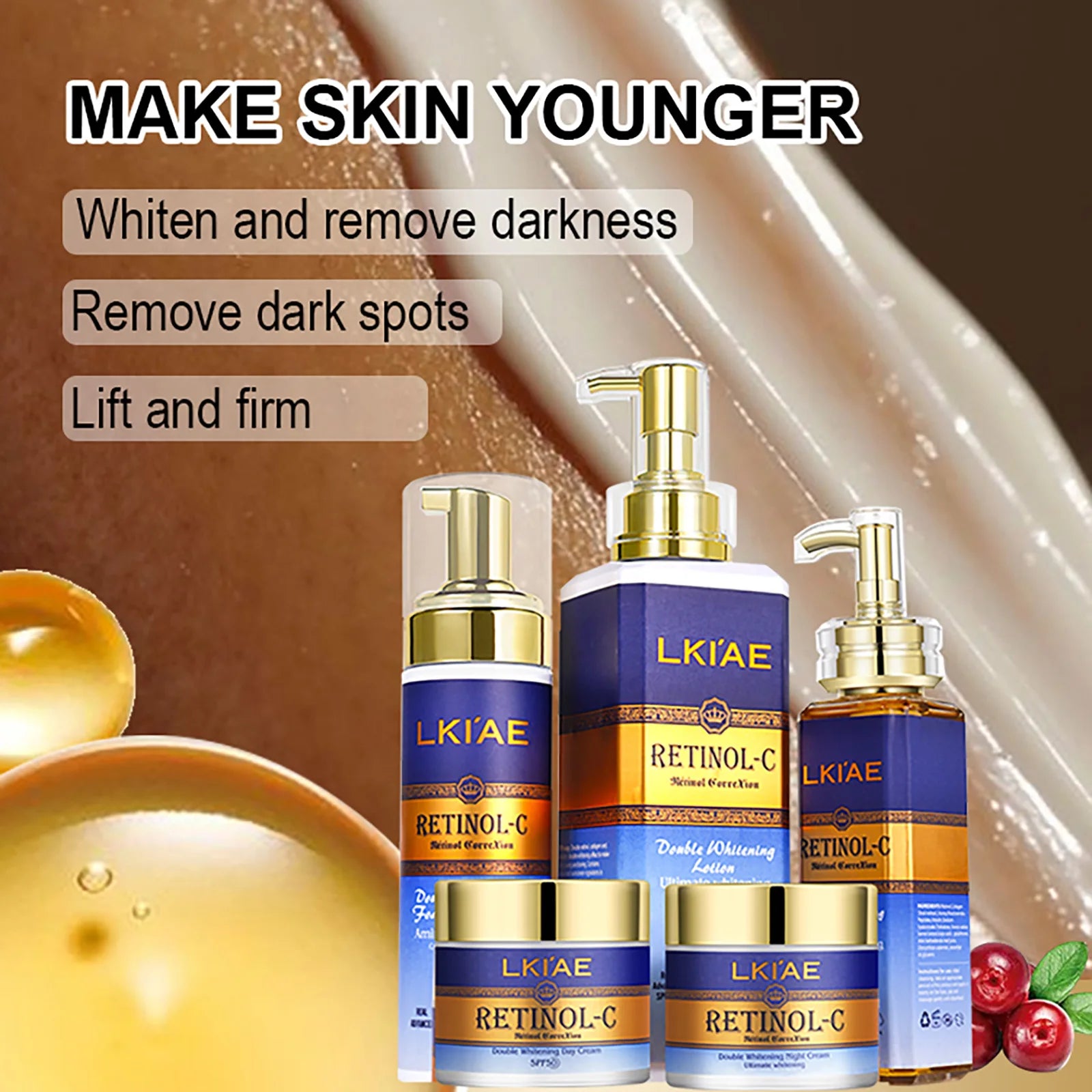 Anti Age Lightening Facial Daily Beauty Products Alike Vegan 7 Days Whitening Set Skin Care For Black Women