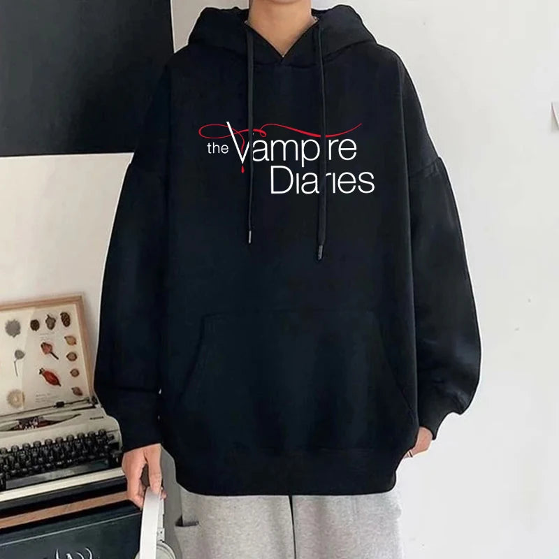 New The Vampire Diaries Print Hoodie Women Men Casual Tops Autumn And Winter Sweatshirts Long Sleeve Harajuku Pullover