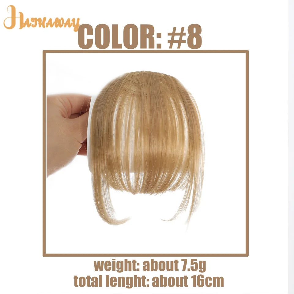 Synthetic Straight bangs  Air bangs Hair Extension Natural Hair Bangs For Women False Bang Black Daily Brown Woman Daily Wear