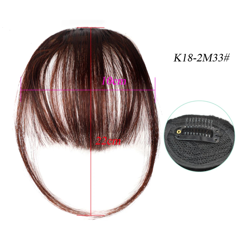 Synthetic Air Bangs Natural Short Brown Black Fake Hair Fringe Extension 1 Clip In Hairpieces Accessories For Women Girl