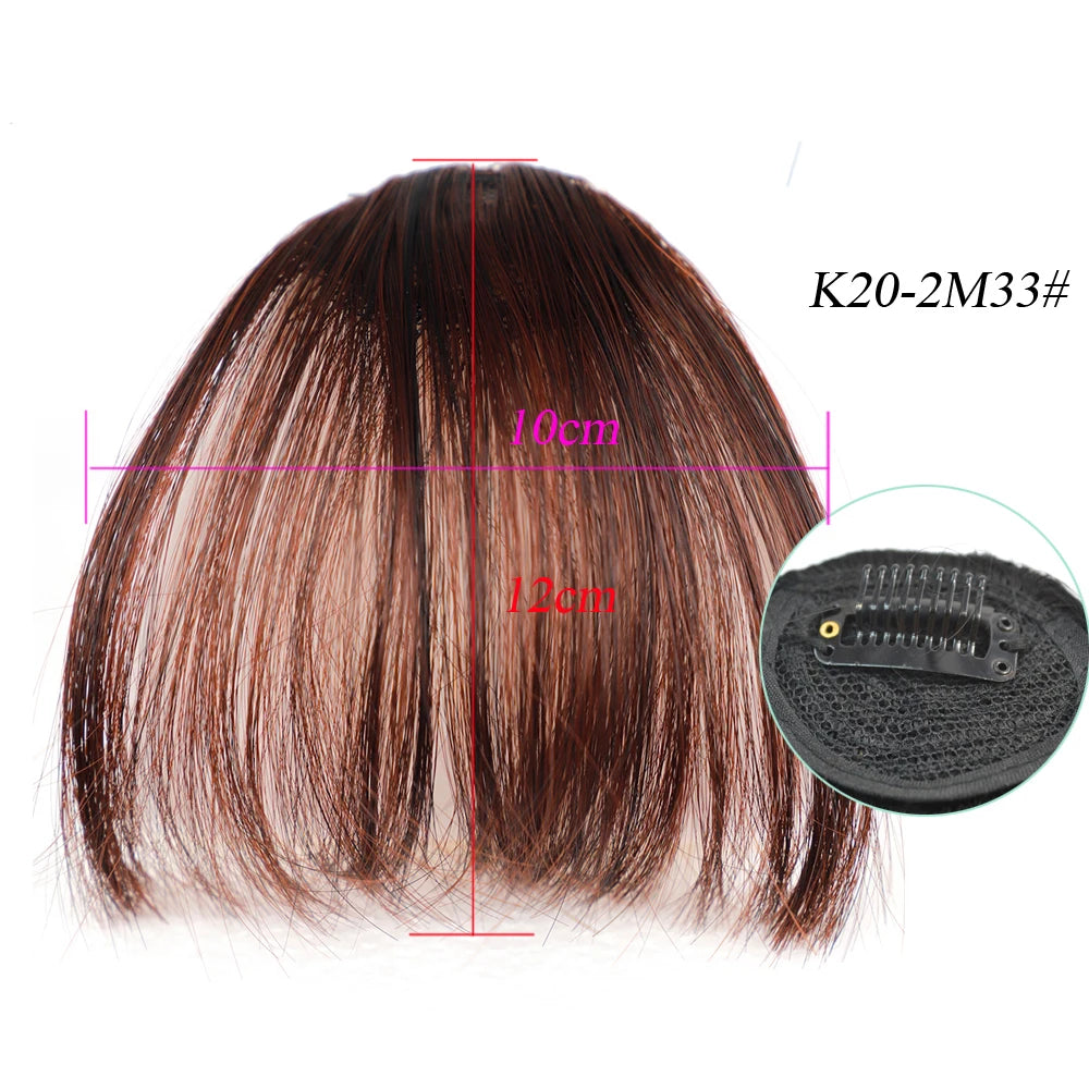 Synthetic Air Bangs Natural Short Brown Black Fake Hair Fringe Extension 1 Clip In Hairpieces Accessories For Women Girl