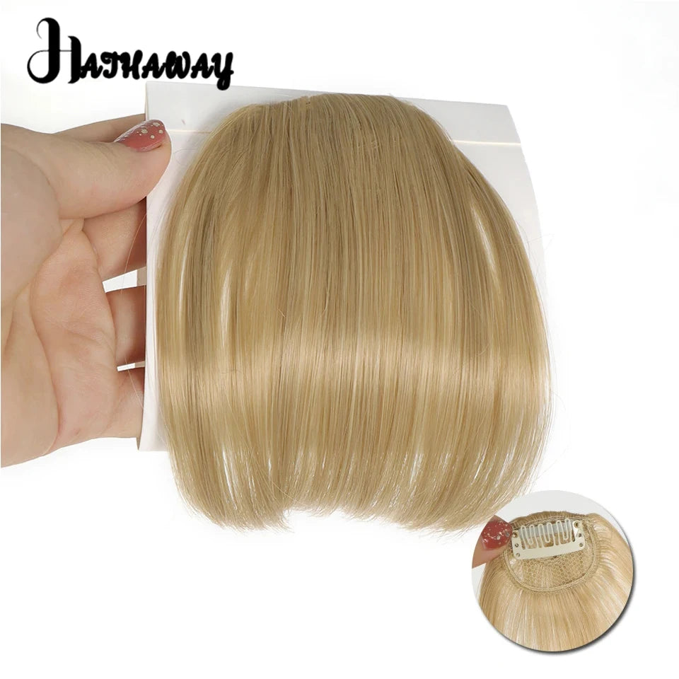 Synthetic Straight bangs  Air bangs Hair Extension Natural Hair Bangs For Women False Bang Black Daily Brown Woman Daily Wear