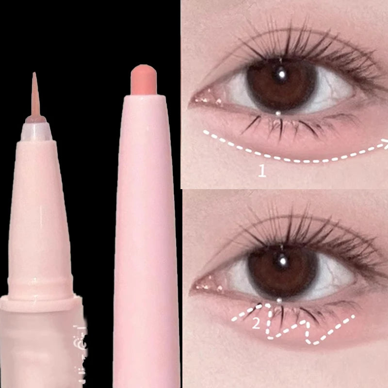 Double Ended Lying Silkworm Pencil Highlighter Makeup Pen Nude Liquid Contour Liner Eye Brightener Make Up Stick MulitFuntional