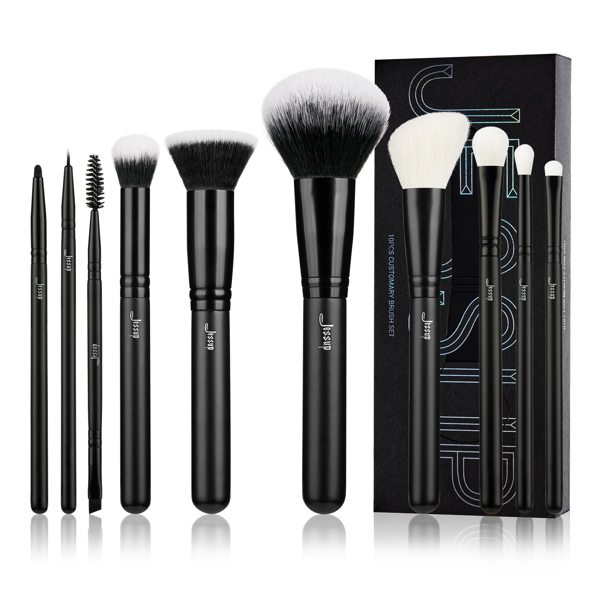 Jessup Makeup Brushes 10-14pc Makeup Brush set Synthetic Foundation Brush Powder Contour Eyeshadow Liner Blending Highlight T329