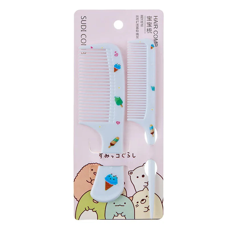 2pcs Hairdressing Comb Anti-static Pointed Tail Combs for Girls Children Cute Strawberry Fruit Women Hair Comb Styling Tool