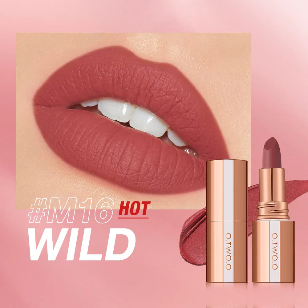 O.TWO.O Matte Lipstick Lip Tint 8 Colors Waterproof Long Lasting Non-stick Cup Sexy Highly Pigmented Velvet Lip Sticks Lip Stain