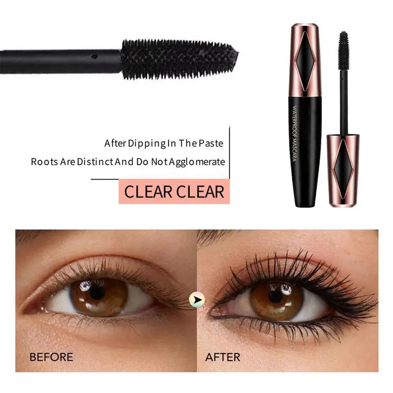 Waterproof Mascara Black Lash Makeup Tubing Mascara Women Volumizing Mascara Long Lasting Mascara Makeup for Home Dorm Travel