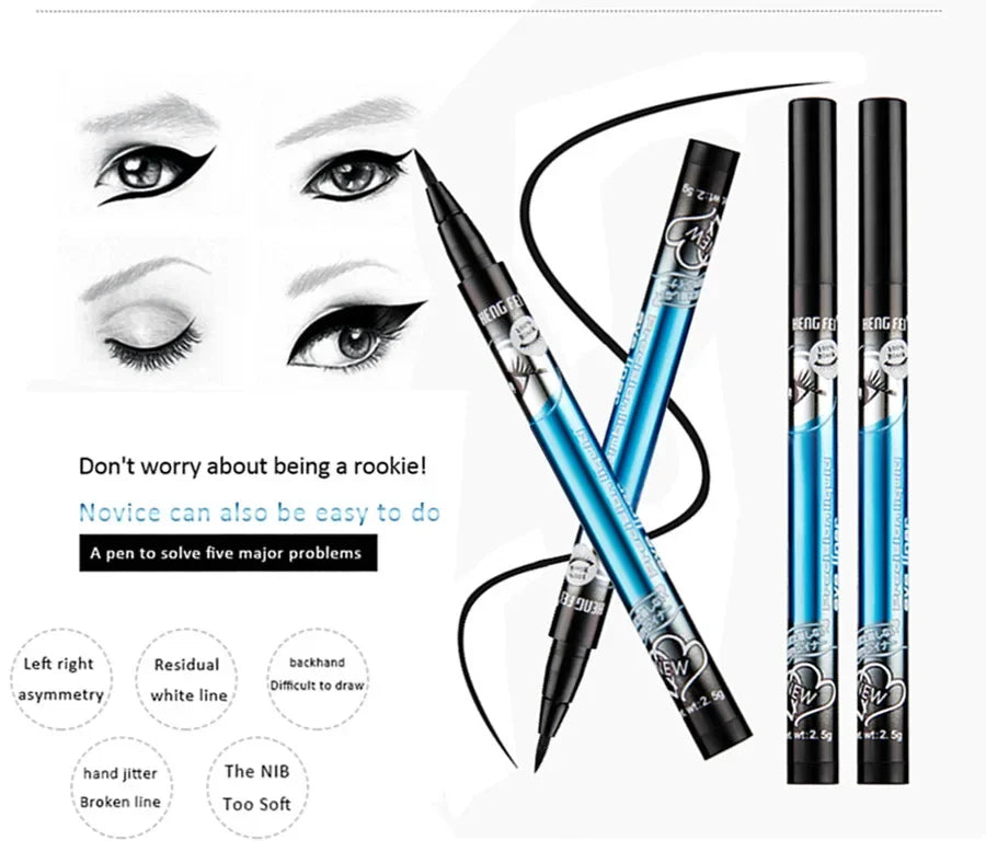 Free Shiping 24H Eyeliner Pencil Waterproof Long Lasting Non-Smudging Very Fine Black Eyeliner Liquid Eye Liner Pen Makeup Women