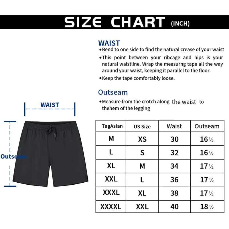 Summer  Men's Swim Trunks  Beach Shorts Elastic Closure Quick Dry Short Pants With Zipper Pockets