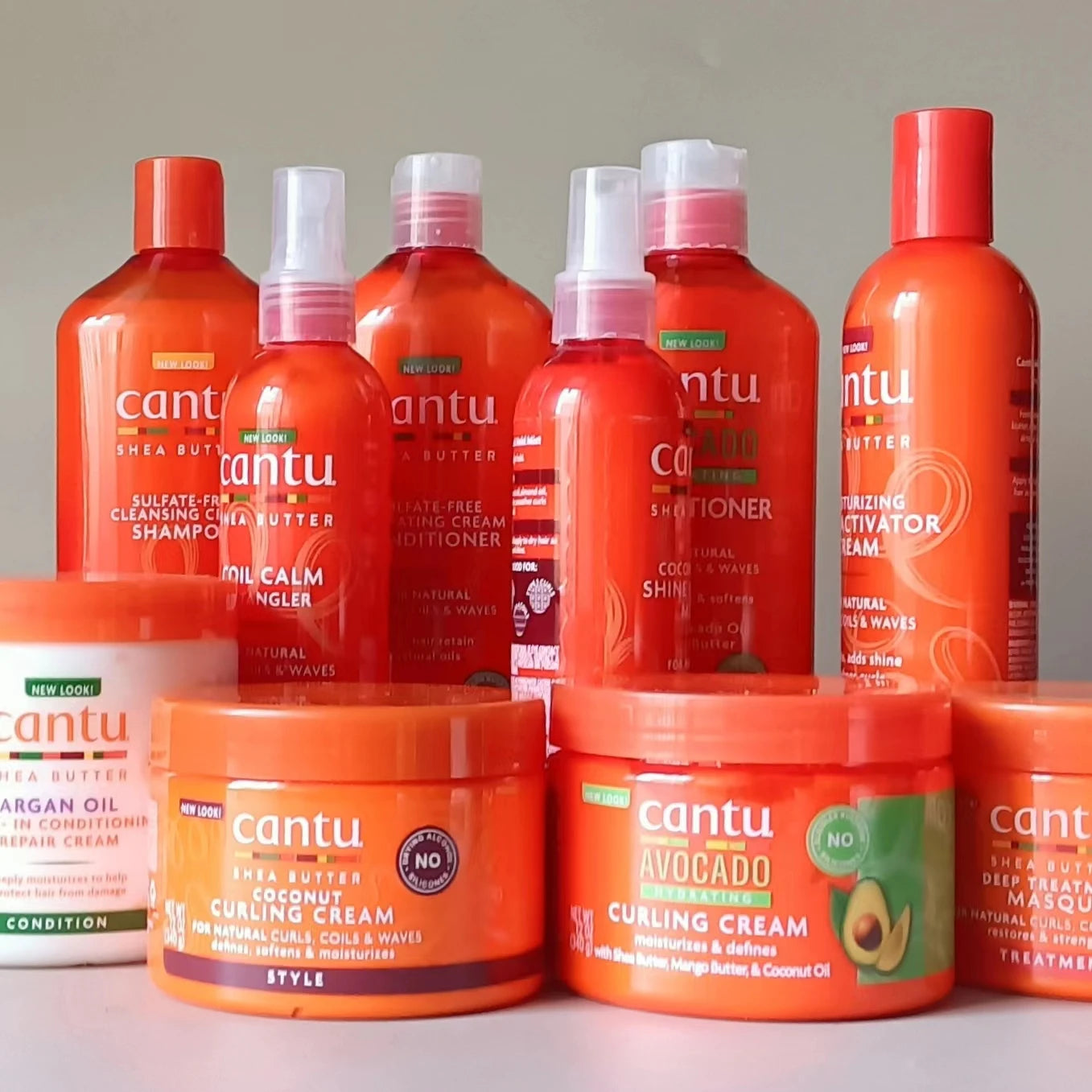 Cantu Edge Control StayGel Shampoo Conditioner Coconut Curling Cream for Natural Curls Coils Waves with Shea Butter Moisturizing