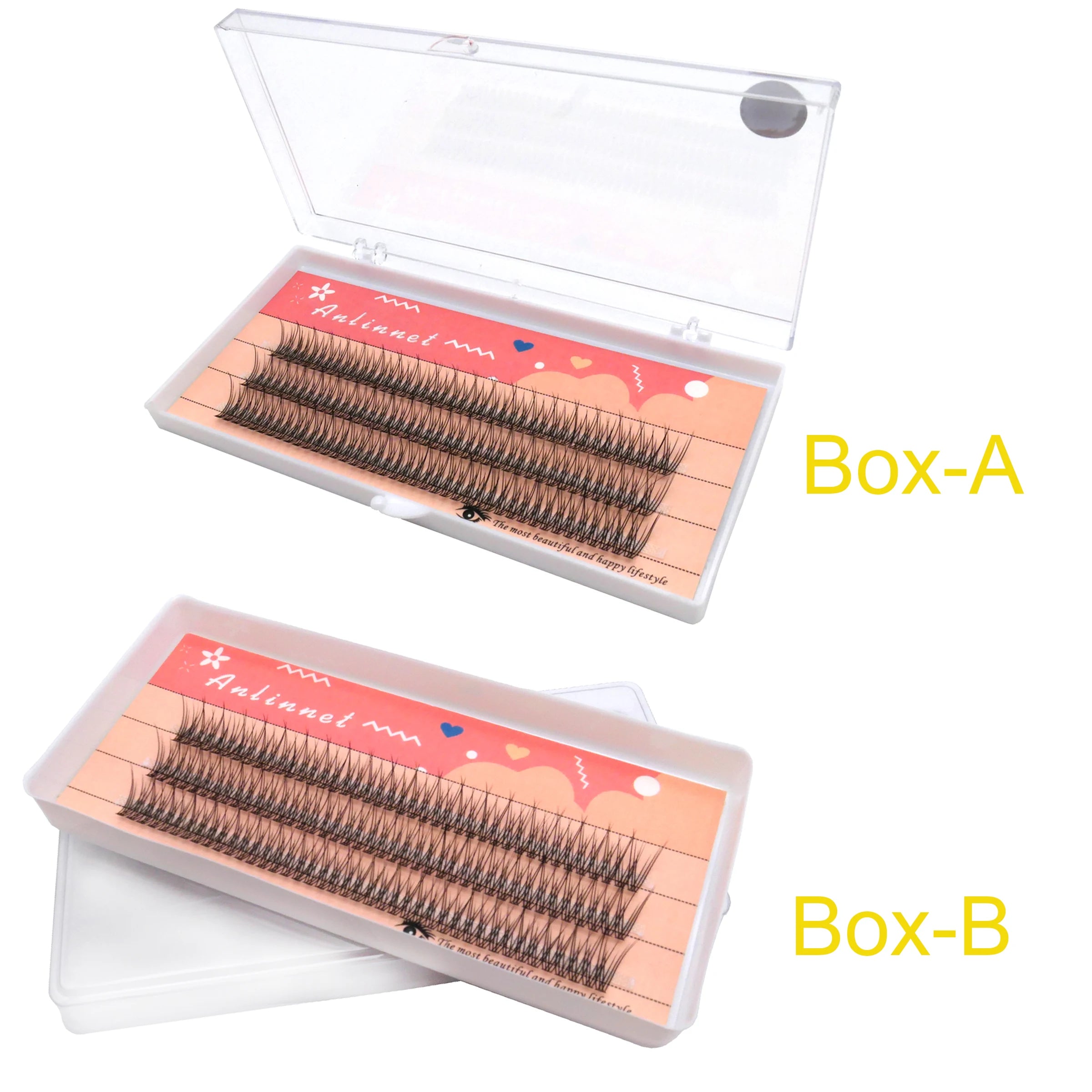 120 Pcs/Box Premium Mink Individual Dovetail Eyelash Extension Natural 3D Cluster Eyelashes Professional Makeup Flared Lashes